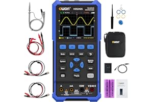 OWON HDS242S 3 in 1 Handoszilloskop, 40MHz Bandbreite USB Typ C mit 3,5 Zoll LCD Display, 20000 Zählungen Digital multimeter, 2Kanal Digital Oszilloskop und 1 Kanal Wellenformgenerator