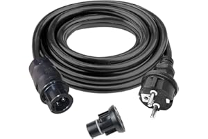 Betteri BC01 AC Kabel 5M, Balkonkraftwerk Anschlusskabel Betteri BC01 Buchse zu Schuko Stecker mit Endkappe zum Anschluss von Mikrowechselrichtern, Envertech, TSUN, NEP, Hoymiles (HM), Alter Stil DEYE