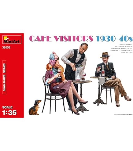 Miniart 1:35 Scale Model Kit - British Soldiers In Cafe