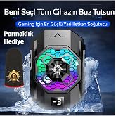 SL31 Profesyonel Buz Tutan Telefon Soğutucu RGB Işıklı Oyun Fanı + Desenli Parmaklık Hediye