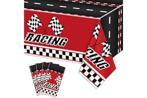 APUXXJUPA 4 pezzi di tovaglie per auto da corsa - tovaglie rettangolari a scacchiera per auto da corsa per feste di ragazzi, baby shower, 130 x 220 cm
