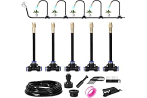 YONHESHI Bewässerungssystem- 360° Rundum-Bewässerung - Wassersparend,für Garten, Gewächshaus,balkon garten, Hochbeet & Blumenkübel (Schlauch 4.8M)