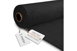 DreamRoots Cord Stoff Meterware Gewicht 380 g/m2 - Polsterstoff Cord Meterware 140 cm breit - Möbelstoff Meterware - Breitcord Meterware Black Beauty 1M