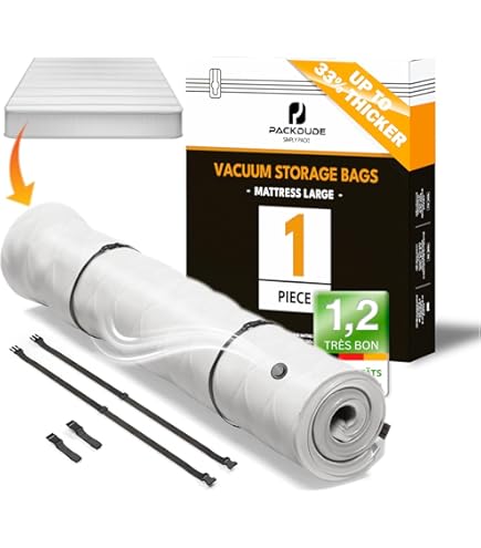 Sac De Rangement Sous Vide Pour Matelas, 210 X 130 Cm, Housse Matelas De Compression, Pour Matelas, Sac Sous Vide Peu Encombrant, Housse De Matelas