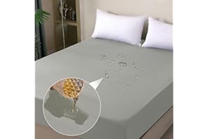 ohano Waterproof Mattress Protector, 180 x 200 cm Fitted Sheet, Waterproof and Breathable Mattress Cover, Incontinence Mattress Topper, Moisture Protection, Fitted Sheet, for All Seasons, Grey