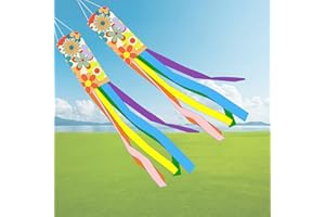 KASESSS 2 Pieces Flower Windsock, Wind Sock Colorful Hanging, Wind Socks for Flag Pole for Home Outdoor Yard Garden Balcony Porch Patio Tent Caravan Party Festival Celebration Decor