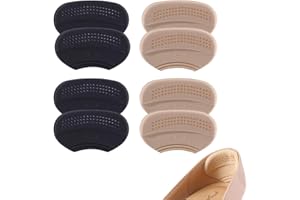 Diffaxy 4 Paar Fersenpolster, 3 mm und 6 mm Selbstklebendes Fersenschutz für Schuhe, Füllungen für zu Große Schuhe, Fersenpolster gegen Blasen & Reibung für Frauen und Männer