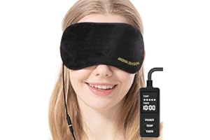 Aroma Season Masque pour les yeux de blépharite, masque pour les yeux chauffé pour les yeux secs Blépharite Orgelet, compresse pour les yeux à chaleur humide (noire)