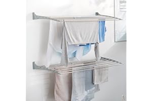 foxydry Fold, Étendoir Mural, Séchoir à Linge Mural en Aluminium et Acier, autoportant et Suspendu (2X, 100 cm)