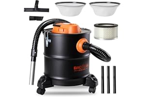 BACOENG Aspirateur a Cendre 20L 1200W, Aspirateur Cendre avec Base Roulante, pour Poêle à Granulés, Cheminée, Cheminée à Bois et Foyer
