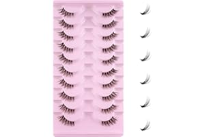 Leipple Halbe Falsche Wimpern 10 Paare - 3D Künstliche Wimpern Set Wiederverwendbare natürliche Wimpern (1001)