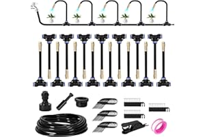 YONHESHI Bewässerungssystem- 360° Rundum-Bewässerung - Wassersparend,für Garten, Gewächshaus,balkon garten, Hochbeet & Blumenkübel (Schlauch 15M)