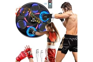 KHCCJP Music Boxing Machine with Gloves-Wall Mounted Smart Music Boxing Target with 9-Level Speed & Mode Adjustment,Boxing Training Punching Equipment with LED Display for Home Gym
