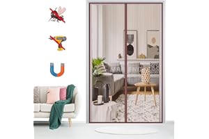 MAIFENGL Zanzariera Magnetica per Porte, Tenda Zanzariera Porta Anti Insetti Traspirante Rete Fine Facile da Installare, per Balcone Soggiorno-Brown-A|| 100x190cm(39x74inch)