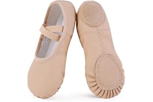 Ulicox Zapatillas Ballet Niña Cuero Zapatos Ballet Mujeres Media Punta de Ballet Zapatillas 22-44 EU