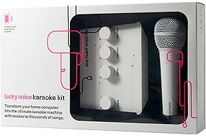 Lucky Voice Bluetooth (New 2022 Version) Karaoke Machine & Microphone for Adults & Kids - White - 10,000 Songs Free Access - Portable Karaoke Machine: Connect to Phone, Tablet, Laptop