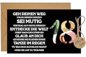 JOYEASE Geschenk 18. Geburtstag Junge Madchen, Karte Geldgeschenk 18. Geburtstag mit Sprüchen, Geschenkideen Geburtstagskarte 18 mit Umschlägen