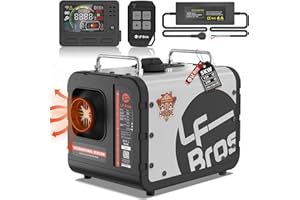 LF Bros Riscaldatore Diesel 5kw, 12V/24V/220V Riscaldatore di Parcheggio Tutto in Uno, Riscaldatore Diesel Portatile Notturno con Telecomando per Camper, Van, Tenda, Garage (Bianco)