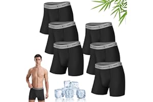 IGOLUMON Mens Bamboo Boxers Shorts 6 Multipack Breathable Underwear Briefs with Elastic Waist and 3D Pouch Comfortable Anti Chafing Cycling Shorts Mens Fit Underpants Hipsters
