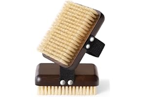 Body Brush Lymphatic Drainage, Azymi Bath Brush Natural Thick Bristles Exfoliates Dead Skin, Detoxifies, Improves Blood Circulation- Spa-Grade Dual Use Dry/Wet Brush 1 Pack