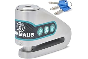 Magmaus® MBL05 [Never-Rust] Motorbike Disc Lock - [High Security] [304 Stainless Steel] - Weatherproof - Reminder Cable - Suitable for Motorcycles, Mopeds, Bikes