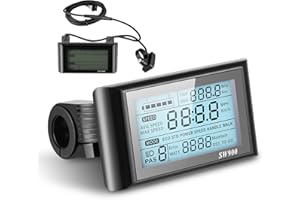 HUUPPHIP SW900 EBike Display, Electric Bike LCD Display Meter 24V 36V 48V E Bike Screen Control Panel Bicycle Speedometer with 5 Pin, Waterproof Plug, Fits Various Communication Protocols