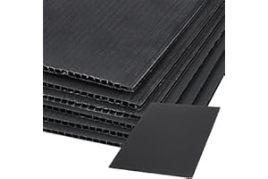 BENECREAT 10 Piezas de Placas de Plástico Corrugado Negro, Señales de Jardín en Blanco Resistentes de 30x20cm, Tablero de Señalización Impermeable de 3mm para Señales de Venta de Casas