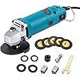 KATSU Mini Electric Angle Grinder 3 Inch 75mm, 280W with 5PCs Cutting Discs Multifuction Corded Electric Angle Grinder for Tile Soft Metal Grinding Polishing 100014