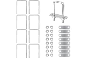 RCIDOS 8 Pz Bulloni A U M6 50x80 Mm 304 Cavallotto A U Inox Con Dado Telaio E Bulloni Di Fissaggio In Acciaio Inox 304 Per Traino Auto Navi Riparazione