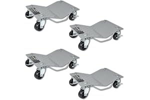 ‎FROADP Froadp 4 Stück Rangierhilfe Rangierroller Rangierheber Rangierwagenheber Schwerer Pulverbeschichteter Stahl Reifenwechsel Wagenheber für Auto PKW LKW Anhänger 500 kg pro Plattform, Silber