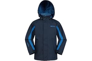 Mountain Warehouse Samson Kids Waterproof Jacket - Taped Seams Rain Jacket, Adjustable Cuffs Boys Triclimate Coat, Mesh Lined Girls Raincoat - For Travelling