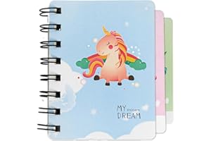 Toyseum 12 x Mini Unicorn Notebooks, Fillers for Girls Party Bags, Small A7 Pocket Size Notepad for Kids, Stationery Favours for Childrens School Prizes, Pack of 12