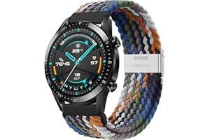 HATOLOVE Kompatibel mit Huawei Watch GT Armband, 22mm Elastisches Nylon Stoff Band für Huawei Watch GT 4 46mm/GT5 46mm/GT3/GT3 Pro 46mm/GT2 46mm/GT2 Pro/GT 2e/GT Fashion/Sport/Active/Classic 46mm/GT Runner