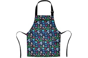 XonyiCos Kinder Jungen Dinosaurier Schürze mit Taschen, Mädchen Schürzen zum Kochen, Malen, Küchenchef Schürze für Kinder 3-12 Jahre