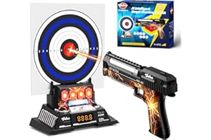 VATOS Juego de Tiro Electrónico Inteligente con Base de Puntuación Automática y Pistola Láser Recargable, Feedback de Voz en Tiempo Real, Juguete Interior/Exterior para Adolescentes, Adultos
