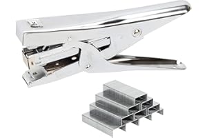 ASelected Agrafeuse Bureau Avec 3000Pcs Agrafes 24/6, Pince Agrapheuse Bureau en Chrome pour les Employés de Bureau, les Etudiants, les Enseignants