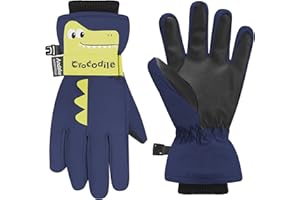Andake Niños Guantes de esquí, Thinsulate 2-7 años Niños y Niñas Guantes de Invierno Calentar Impermeable A Prueba de Viento para Esquí, Bola de Nieve y Deportes de Invierno