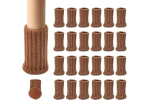 Ezprotekt Calcetines elásticos para Silla de Mesa, Silla o Silla de Mesa, para Muebles, Diámetro de Ajuste de 1 "a 2", Gris, Pack de 24 (Marrón)