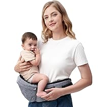 GAGAKU Baby-heupzitje, voor 4 draagposities, voor kinderen van 0 tot 36 maanden - lichtblauw