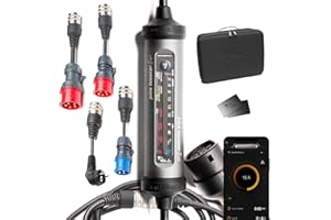 SMART JUICE Juice Booster 3 Air Traveller Set, Mobile Wallbox 11kW con App, Caricabatterie Auto Elettrica con Cavo Ricarica Auto Elettrica Tipo 2, Include 3 Adattatori CEE 32/16 1-3 Fasi + EU Schuko