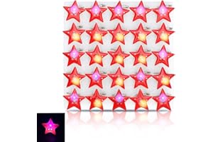 HERCHR 25Pcs LED Brooch, Christmas Brooch Pin LED Light Up Star Badge Brooch Flashing Light Brooch for Valentines Day Christmas Wedding Birthday Party Gifts