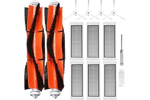 UPUPDAY Accesorios Recambio para Xiaomi Roborock S5 S50 S51 S55 S5 Max S6 S60 S65 Aspiradora, 2 Cepillo Principal, 6 Filtros HEPA, 4 Cepillos Lateral