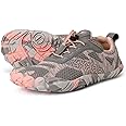 JOOMRA Womens Trail Running Minimalist Barefoot Shoes Size 7 Autumn Athletic Wide Gym Trekking Jogging Toes Ladies Hiking Barefoot Sneakers Grey Pink 37