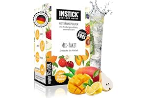 INSTICK JUST ADD WATER INSTICK bevanda istantanea senza zucchero (pacchetto misto) 12 x 0,5-1 L polvere per bevande vegana a basso contenuto calorico con vitamina C polvere istantanea