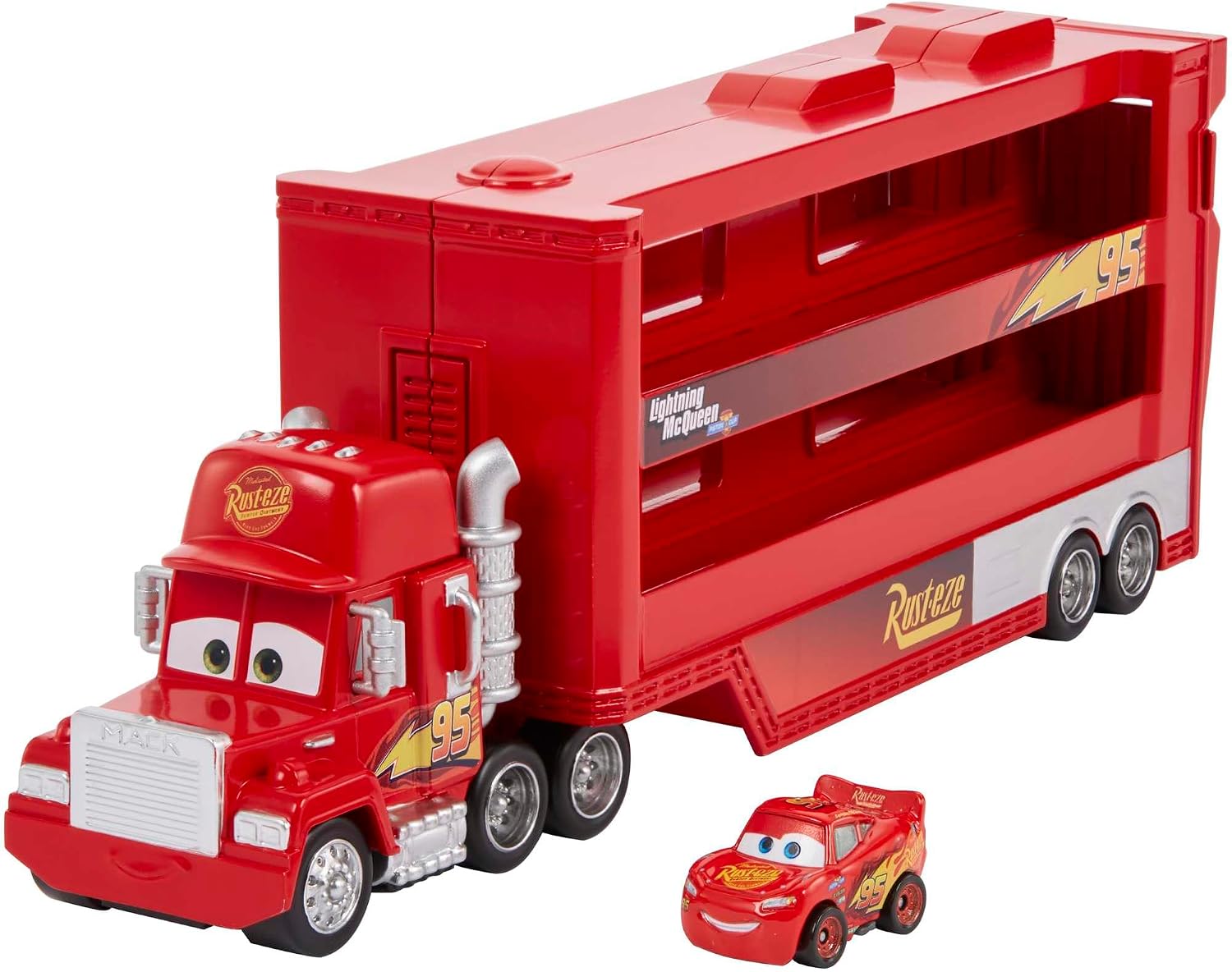 Mattel Disney Cars 3 Mack Supercamión de trasnporte de coches de juguete (GNW34)