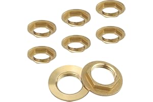 EASYKEENECOM 8 pezzi flangia esagonale dadi di sicurezza, 1/2 pollici flangia filettatura interna in ottone, dado esagonale rubinetto, dado di raccordo sanitario, per bagno lavandino idraulico accessori