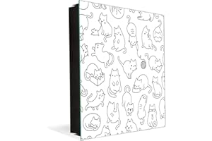 Concept Crystal Pizarra Magnética con Armario para Llaves K02 Gatos Lindos