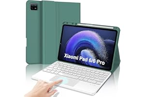 JADEMALL Etui Clavier avec Touchpad pour Xiaomi Pad 6/6 Pro 2023 11 Pouces, AZERTY Français Clavier Détachable Combo Touch pour Xiaomi Pad 6, Vert foncé