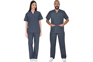 B-well Colombo zestaw do szorowania, uniseks, kasak + spodnie wsuwane, zestaw medyczny dla lekarza, mundur, kurtka wsuwana, górna część ze spodniami, medyczna odzież robocza - gruby materiał