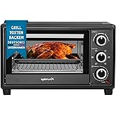 OptimumX 20 L Minibackofen, Klein mini Backofen mit Umluft, 60 Min Timer, Pizza-Ofen, 1380 W, Schwarz